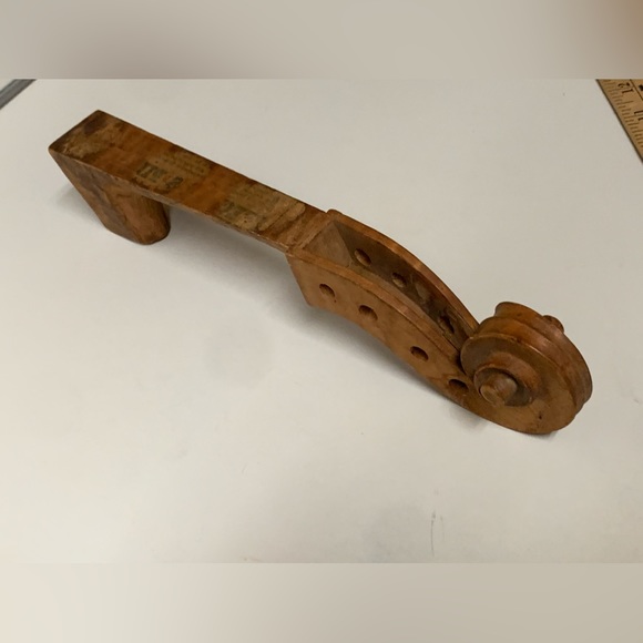 Vintage Artisan Luthier Crafted Hardwood Violin Fiddle Neck Head Raw - Picture 14 of 16